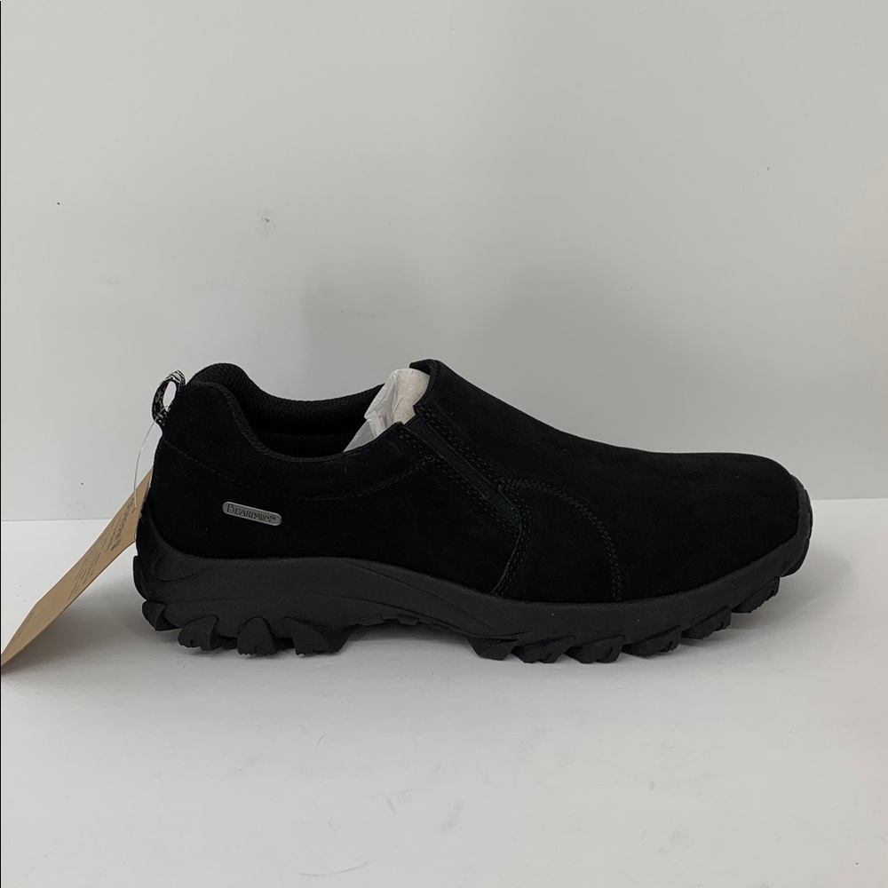 BearPaw Max slip-on loafer shoe chunky black suede leather hiking women new 9.5 - Picture 2 of 7